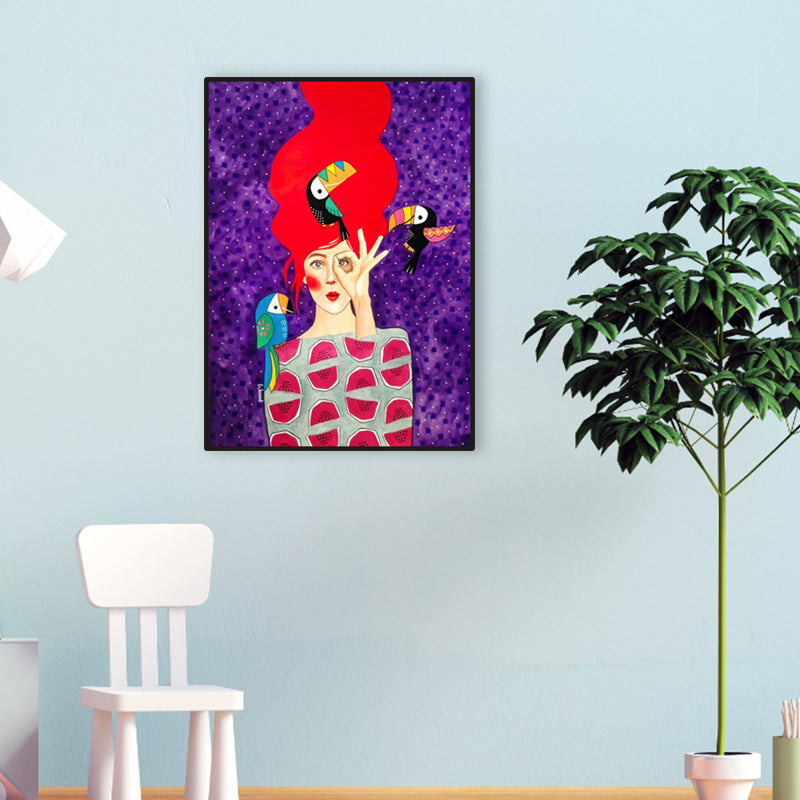 Brehn | Helle Farbmode Figurenmalerei Illustration Glam Texturiertes Leinwand für Lounge