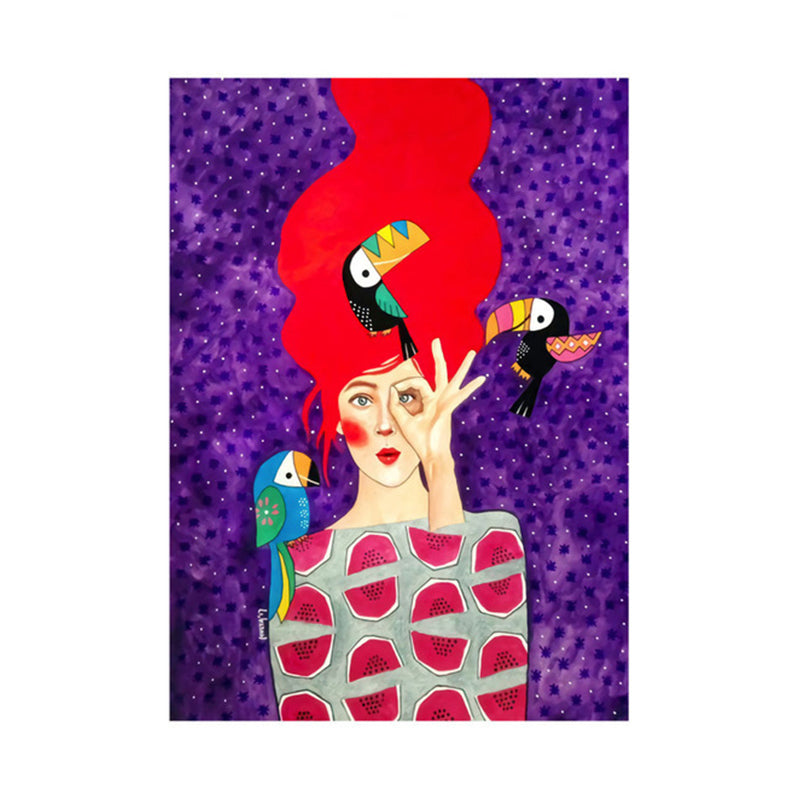 Brehn | Helle Farbmode Figurenmalerei Illustration Glam Texturiertes Leinwand für Lounge