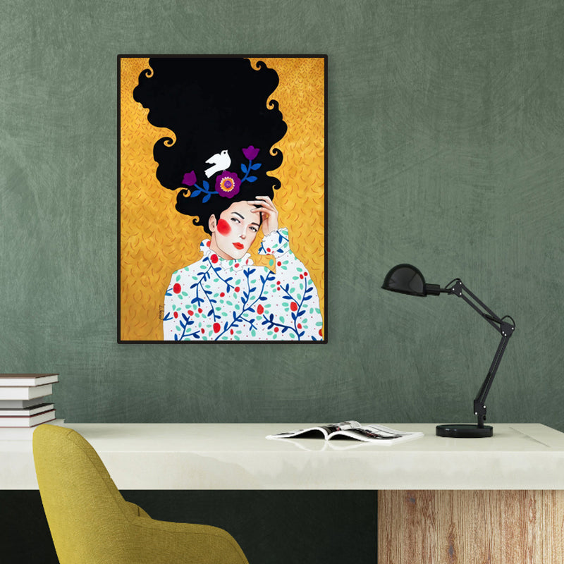Brehn | Helle Farbmode Figurenmalerei Illustration Glam Texturiertes Leinwand für Lounge
