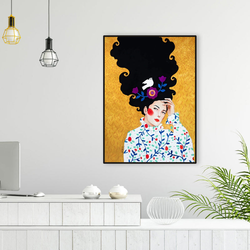 Brehn | Helle Farbmode Figurenmalerei Illustration Glam Texturiertes Leinwand für Lounge