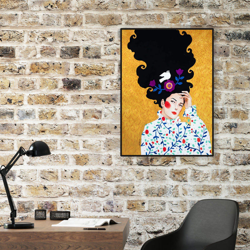 Brehn | Helle Farbmode Figurenmalerei Illustration Glam Texturiertes Leinwand für Lounge
