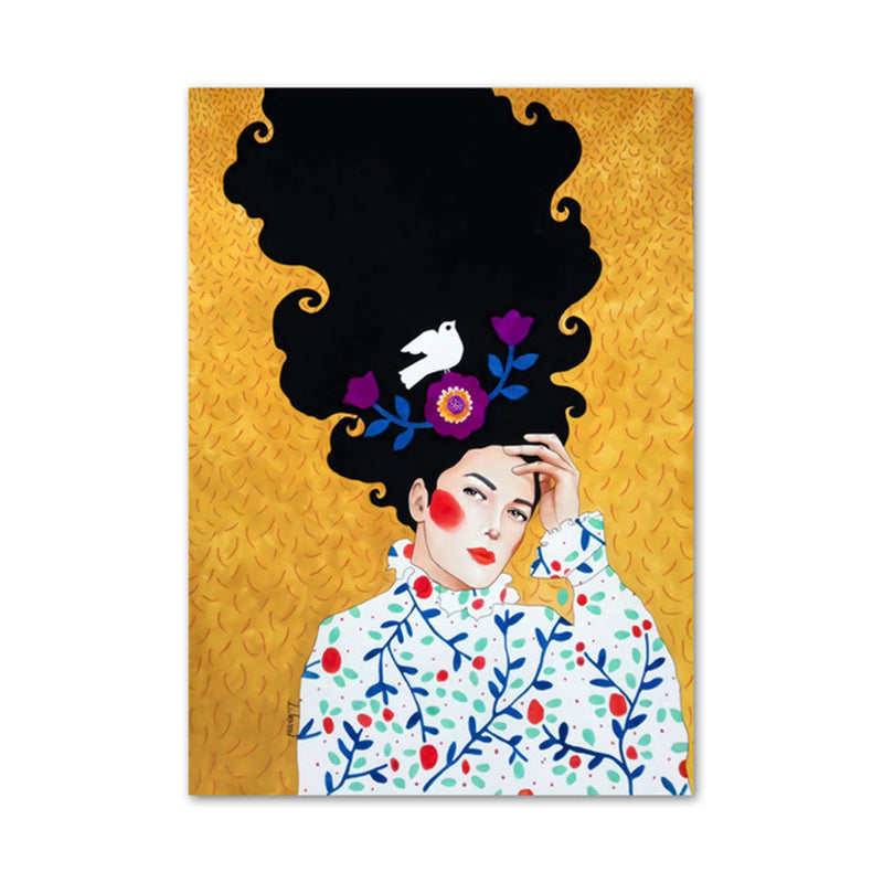 Brehn | Helle Farbmode Figurenmalerei Illustration Glam Texturiertes Leinwand für Lounge