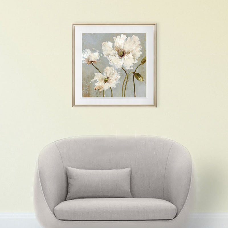 Brehn | Traditioneller Stil Blumen Leinwand Wandkunst Helle Farbe Texturiertes Gemälde für Schlafzimmer