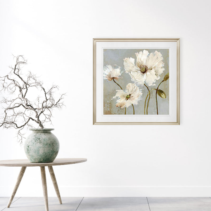 Brehn | Traditioneller Stil Blumen Leinwand Wandkunst Helle Farbe Texturiertes Gemälde für Schlafzimmer