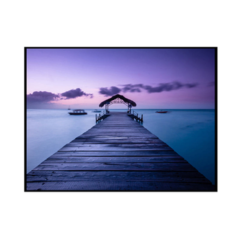 Brehn | Seaside Bridge Scene Canvas Wandschmuck Modern Texturiert Raum Wanddekoration in Heller Farbe