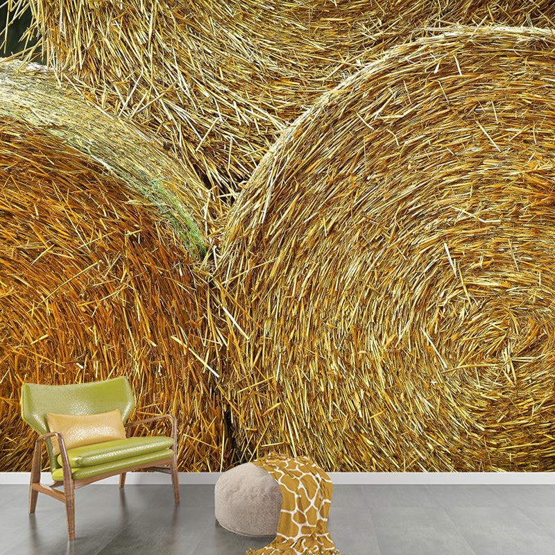 Brehn | Modern wheat field wall sticker light color stain-resistant wall decoration for the living room