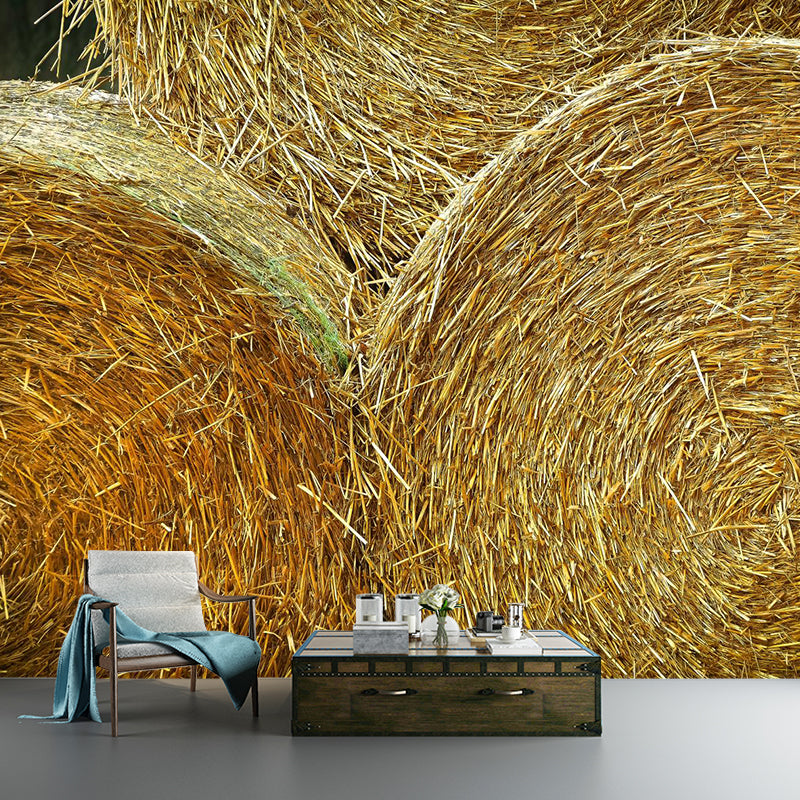 Brehn | Modern wheat field wall sticker light color stain-resistant wall decoration for the living room