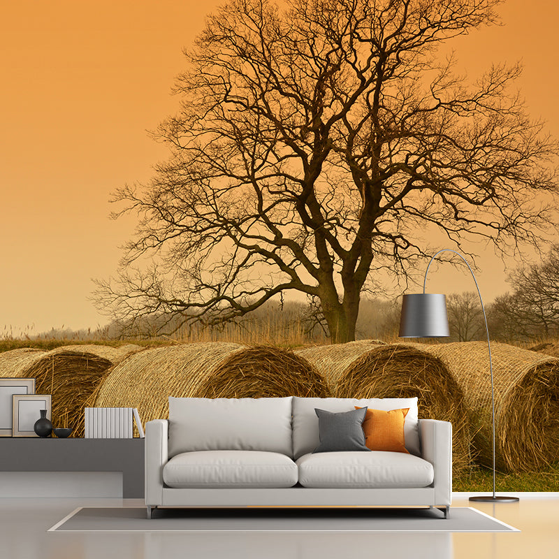 Brehn | Modern wheat field wall sticker light color stain-resistant wall decoration for the living room