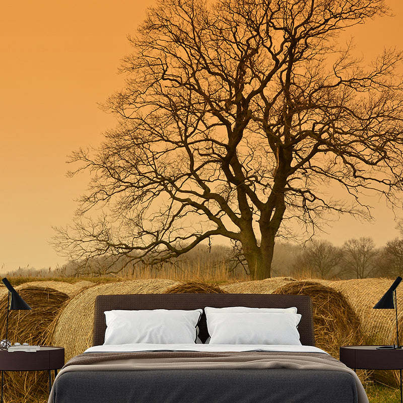 Brehn | Modern wheat field wall sticker light color stain-resistant wall decoration for the living room