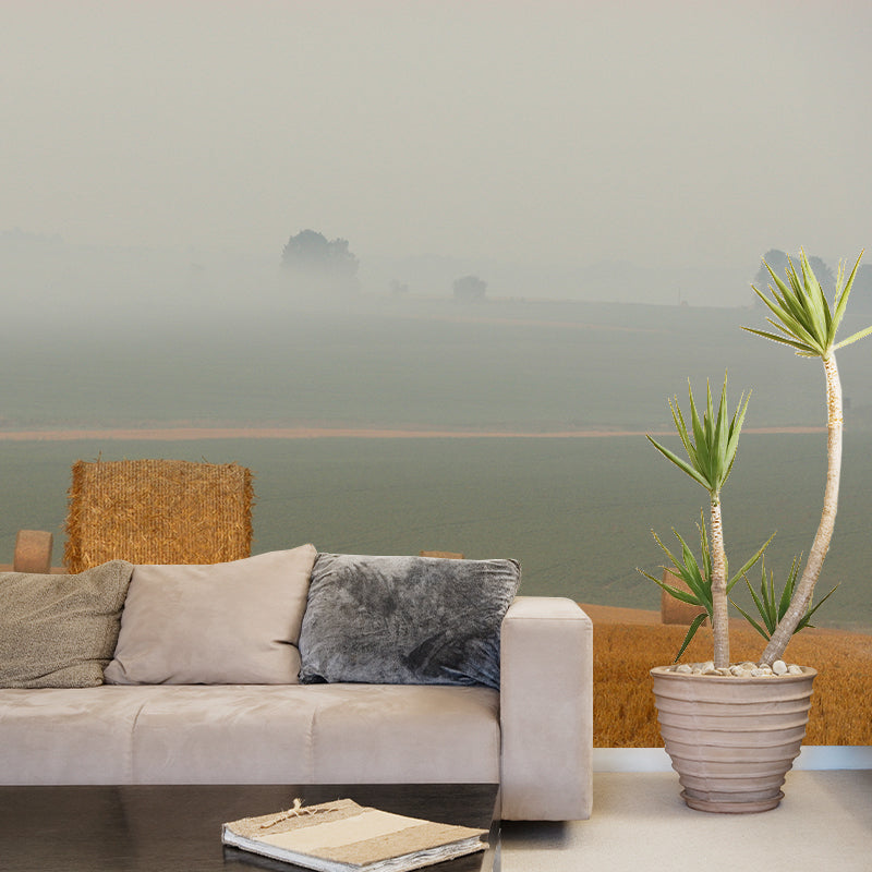 Brehn | Modern wheat field wall sticker light color stain-resistant wall decoration for the living room