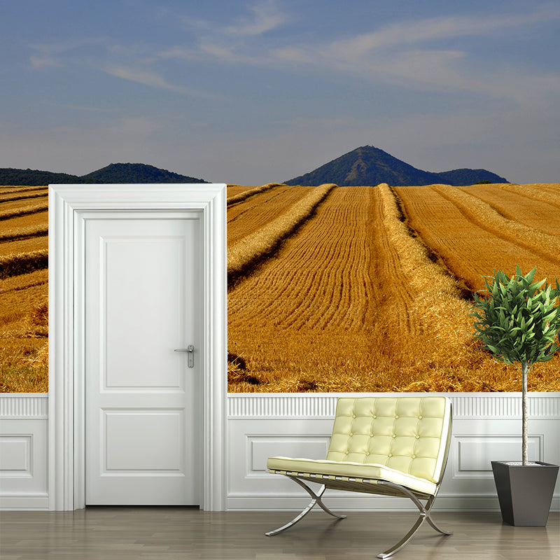 Brehn | Hedendaagse Foto Tarweveld Wanddecoratie Zachte Kleur Vlekbestendig Wandkunst voor Eetkamer
