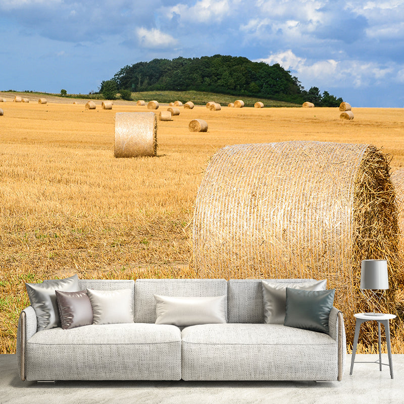Brehn | Hedendaagse Foto Tarweveld Wanddecoratie Zachte Kleur Vlekbestendig Wandkunst voor Eetkamer