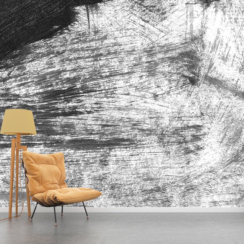 Brehn | Giant Contemporary Wall Mural Schwarzes Pinselstrichmuster Wanddekoration, Individuell bedruckt