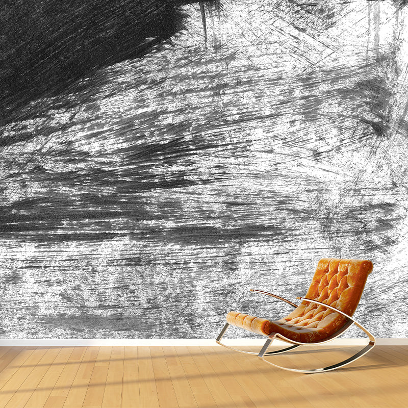 Brehn | Giant Contemporary Wall Mural Schwarzes Pinselstrichmuster Wanddekoration, Individuell bedruckt
