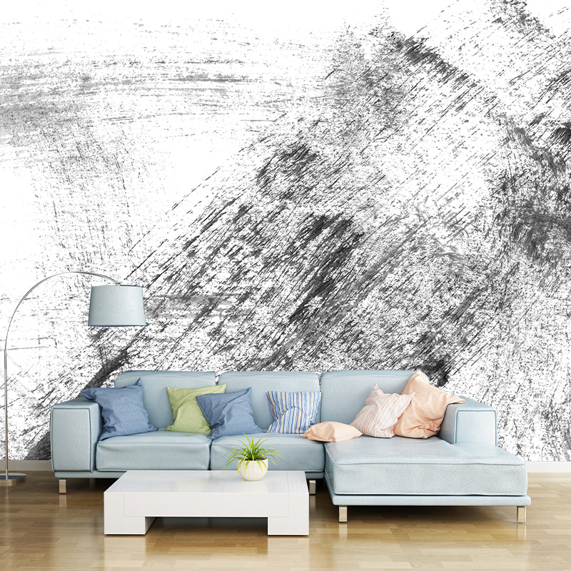 Brehn | Giant Contemporary Wall Mural Schwarzes Pinselstrichmuster Wanddekoration, Individuell bedruckt