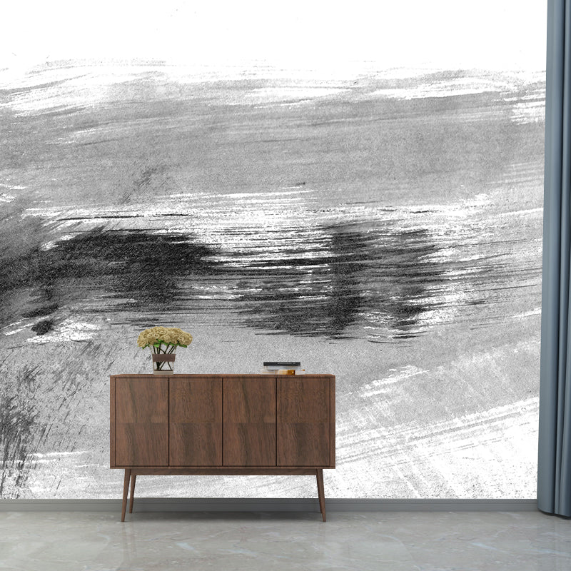 Brehn | Giant Contemporary Wall Mural Schwarzes Pinselstrichmuster Wanddekoration, Individuell bedruckt