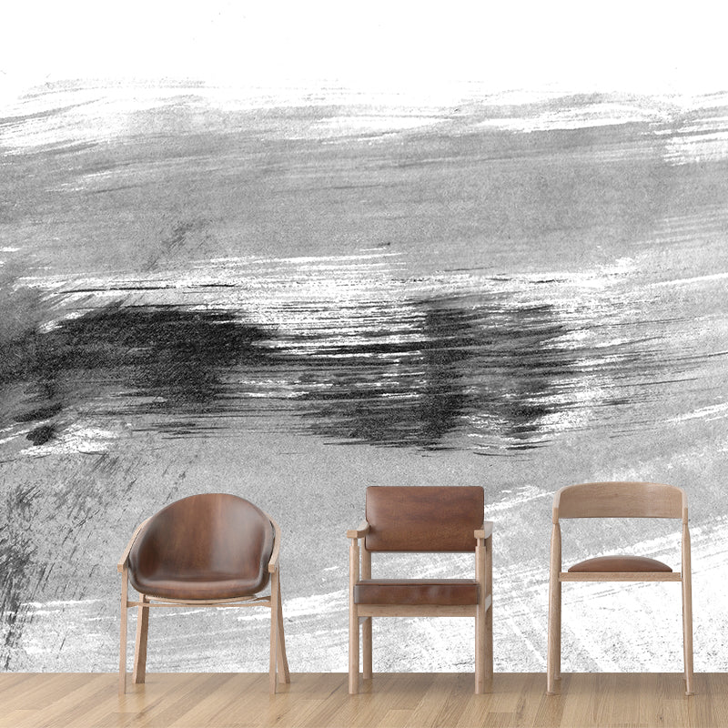 Brehn | Giant Contemporary Wall Mural Schwarzes Pinselstrichmuster Wanddekoration, Individuell bedruckt