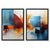 Abstrakte, farbenfrohe Aquarellformen – 2 gerahmte Kunstdrucke
