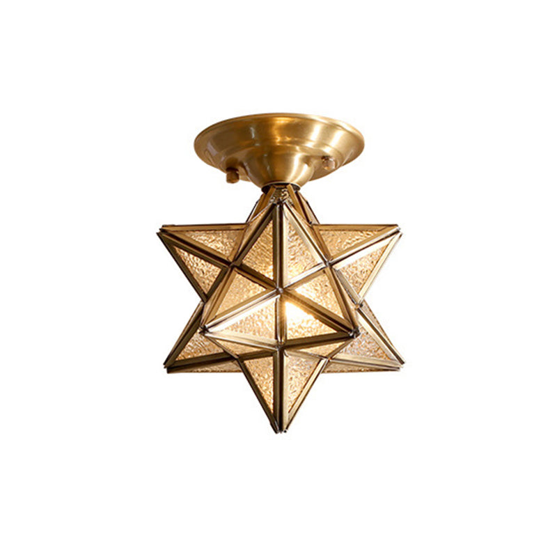 Brehn | StarLuxe Deckenleuchte - Traditionelle Messing-Deckenlampe mit Glas
