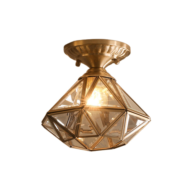 Brehn | StarLuxe Deckenleuchte - Traditionelle Messing-Deckenlampe mit Glas