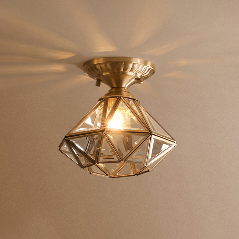 Brehn | StarLuxe Deckenleuchte - Traditionelle Messing-Deckenlampe mit Glas