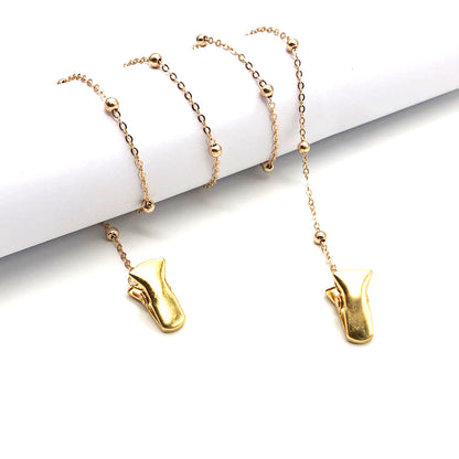 Elegante goldene Kettenbrille Halter Brehn
