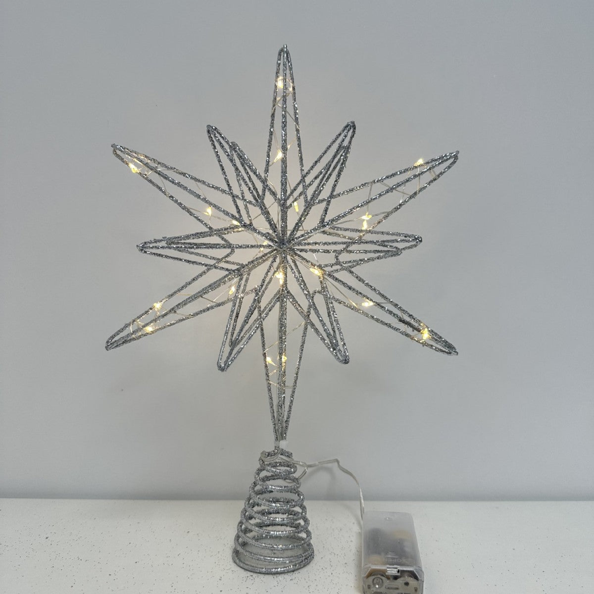 LED-Weihnachtsbaumspitze, Stern aus Eisen