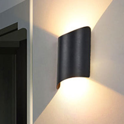 Aluminium Curve Wand-Washer Wandlampe Minimalistisch 2-Licht Schwarz LED Wandmontierte Beleuchtung für Eingangstür | Brehn