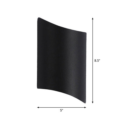 Aluminium Curve Wand-Washer Wandlampe Minimalistisch 2-Licht Schwarz LED Wandmontierte Beleuchtung für Eingangstür | Brehn