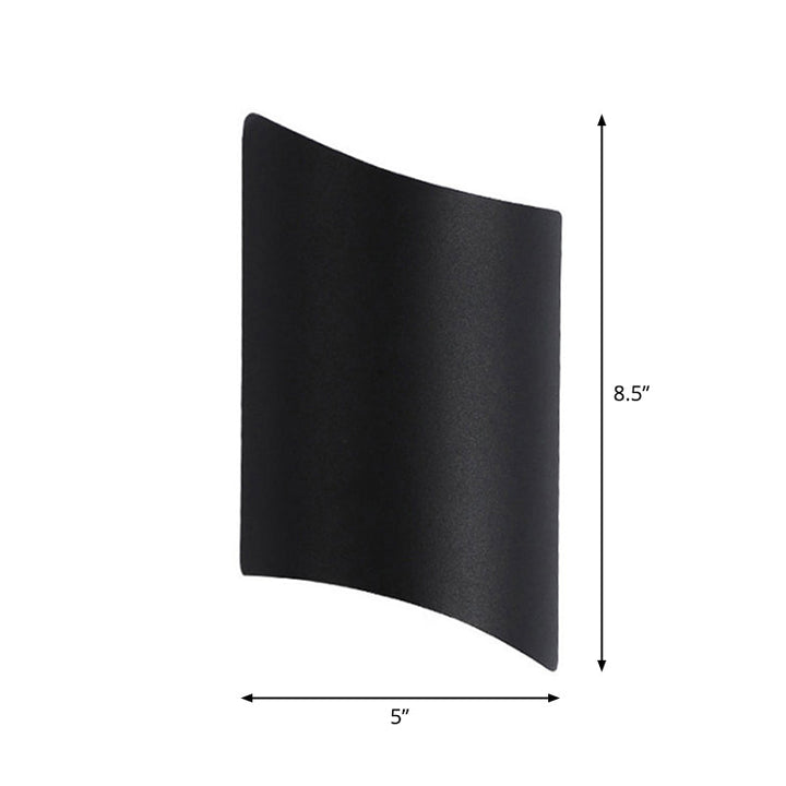 Aluminium Curve Wand-Washer Wandlampe Minimalistisch 2-Licht Schwarz LED Wandmontierte Beleuchtung für Eingangstür | Brehn