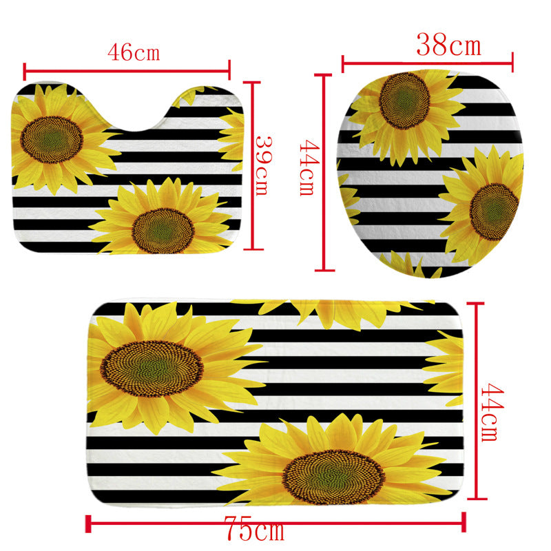 Florale Duschvorhang- und Matten-Set Brehn