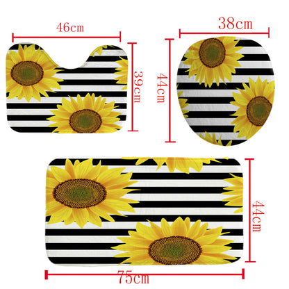 Florale Duschvorhang- und Matten-Set Brehn