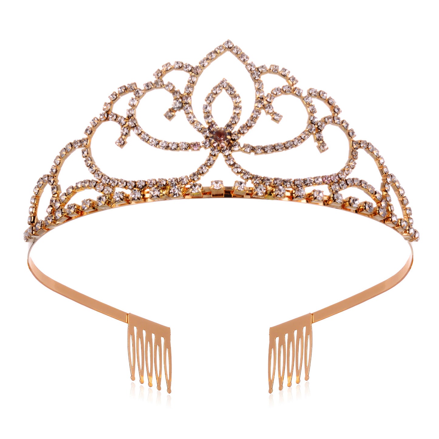Damen Elegante Strass-Tiara mit floralem Design Brehn