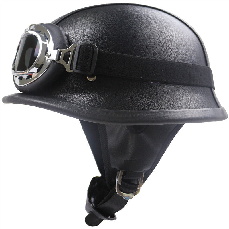 Vintage Leder Motorradhelm Brehn