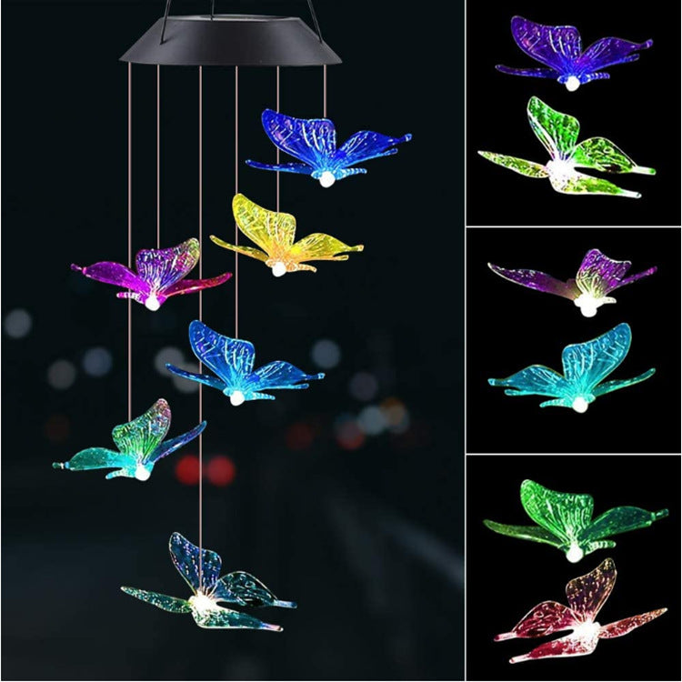 LED Solar Schmetterling Windspiel Garten Hängelampe Brehn
