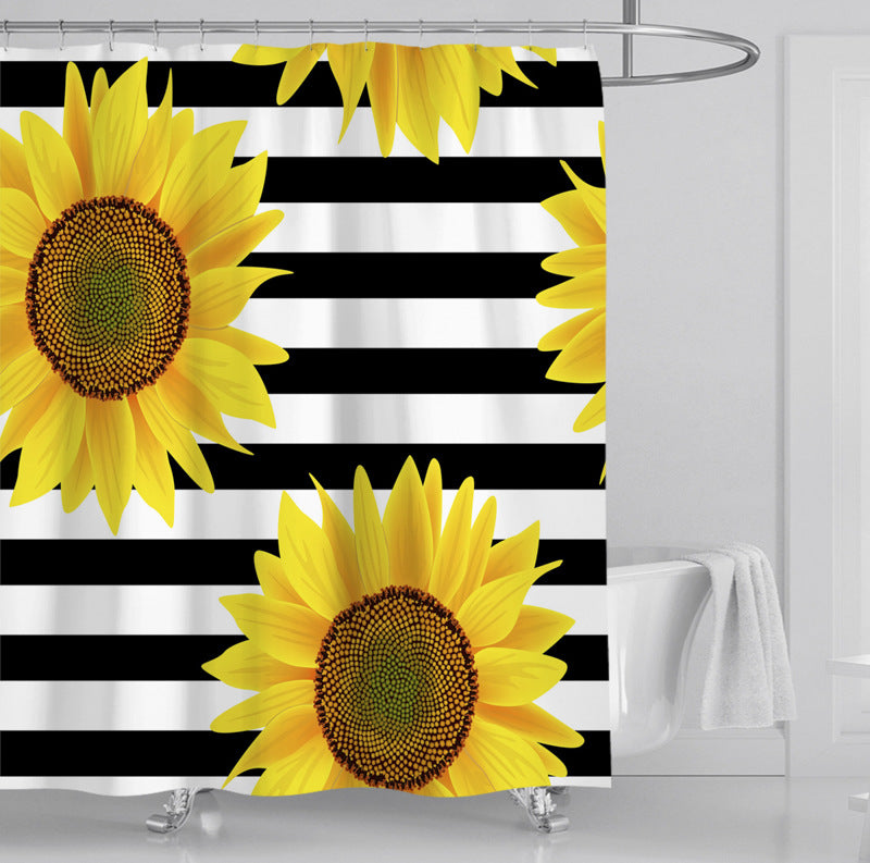 Florale Duschvorhang- und Matten-Set Brehn