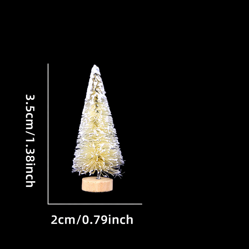 Mini-Weihnachtsbaum aus Kiefernnadeln, beschneit