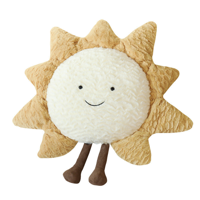 Dekorative Kuschelkissen mit Mond-, Stern- und Sonnenmotiv