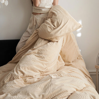 Luxuriöses Milchfaser-Fleece Bettwäsche-Set, doppelseitig