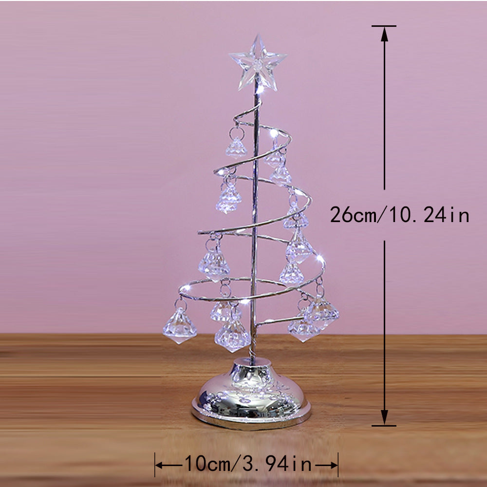 Dekorative LED-Weihnachtsbaum-Tischleuchte aus Metall und Acryl