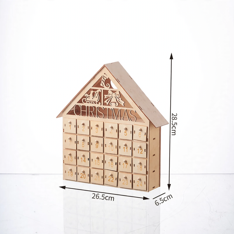 Beleuchteter Holz-Adventskalender mit LED