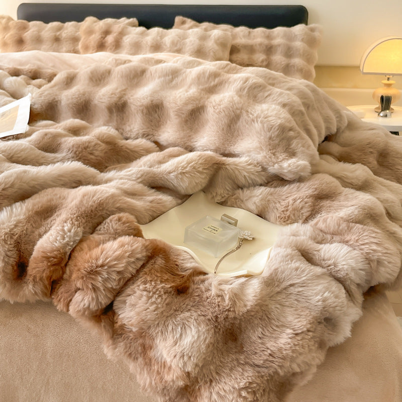 Winter-Bettwäsche-Set aus Milchfaser-Fleece, extra dick