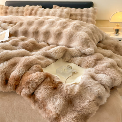 Winter-Bettwäsche-Set aus Milchfaser-Fleece, extra dick