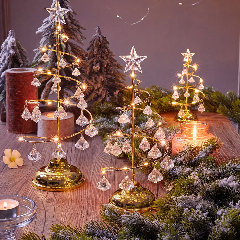 Dekorative Weihnachtsbaum-Leuchte aus Metall