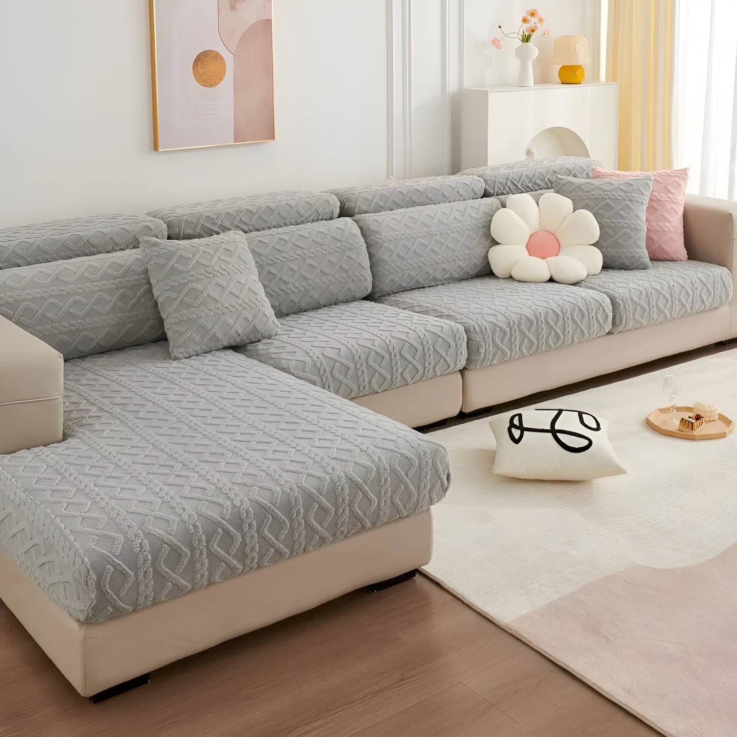 Samt-Sofabezug mit Rautenmuster – Weich & Luxuriös | Passt perfekt auf jedes Sofa