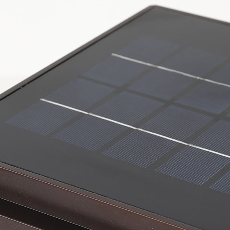 Modern minimalist Solar wasserdicht quadratisch Aluminium Glas LED Postkopflicht für Garten | Brehn
