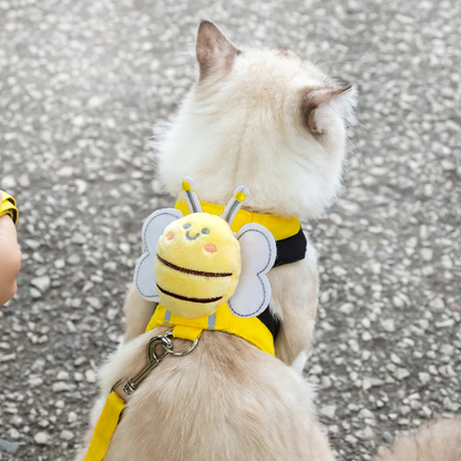 Mesh-Brustgeschirr mit Bienenmuster für Katzen