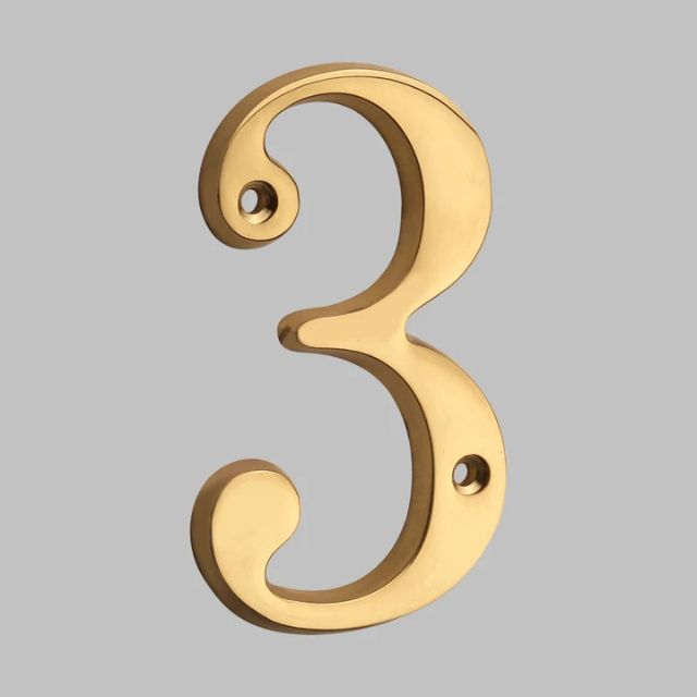 Traditional house door numbers made of solid brass
