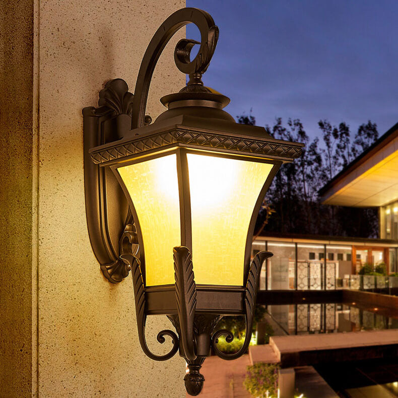 Europäischer Stil Retro Aluminium Wasserdicht Außen 1-Licht Wandlampe | Brehn