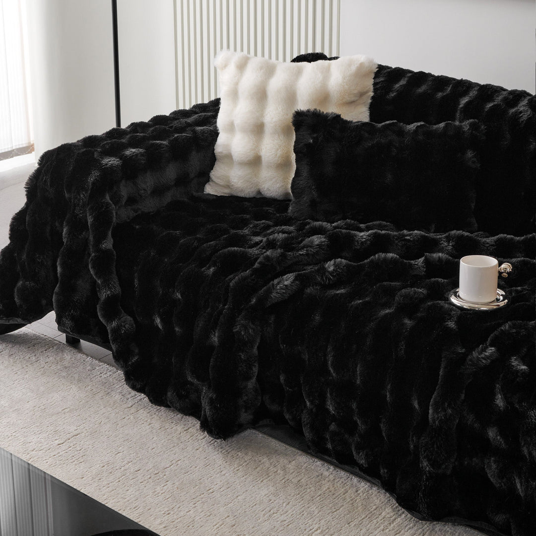 Luxe Ripple Faux Fur Sofa Cover - Modern, Stylisch & Langlebig Sofa Schutz | Brehn